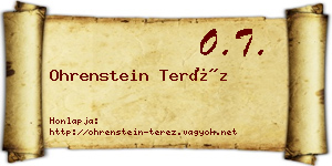 Ohrenstein Teréz névjegykártya